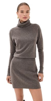 Veronica Beard Cassidy Turtleneck Mini Dress Heather Umber Melange S
