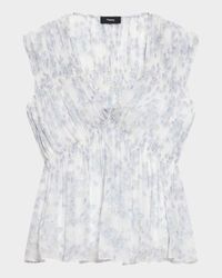 Sleeveless Ruched V-Neck Top