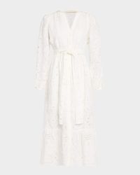 Hannon Eyelet Floral-Embroidered Maxi Dress