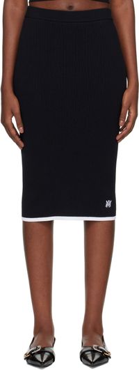 AMIRI Black 'MA' Midi Skirt