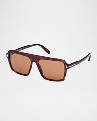 Men's Vincent Acetate Rectangle Sunglasses