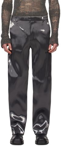 HELIOT EMIL Gray Liquid Metal Trousers
