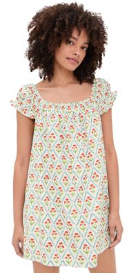 La Maregold Ophelia Dress Lattice Floral White XL