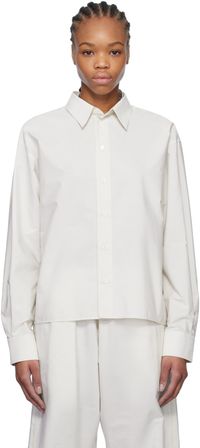 MM6 Maison Margiela Chemise blanche en popeline de coton à panneaux et à rayures