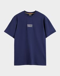 Men's Cotton Relaxed Fit Cross-Stitch Artwork T-Shirt