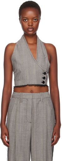 GANNI Gray Wrap Vest