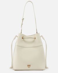 Pinko - Sac seau en cuir avec bandoulière - Taille Unique - Blanc