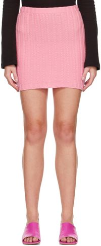 Blumarine Pink Embroidered Miniskirt