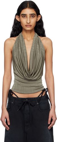 MISBHV Taupe Cowl Neck Top