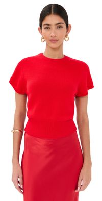 Sablyn Jones Cashmere Saddle Raglan Top Scarlet XS