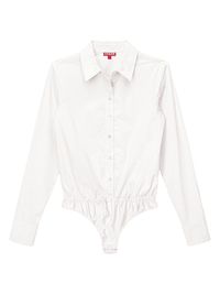 Women's Twiggy Cotton Button-Front Bodysuit - White - Size XS