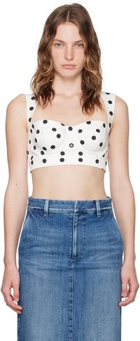 Dolce&Gabbana White Polka Dot Tank Top