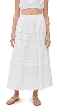 Pixie Market Cotton Eyelet Skirt White L
