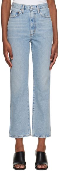 AGOLDE Blue Pinch Waist Kick Jeans