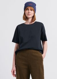 American Vintage - Tee-shirt ample col rond en coton - Taille L - Noir