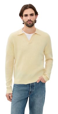 Madewell Johnny Collar Sweater Polo Biscuit S