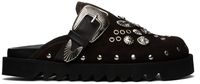 Toga Pulla SSENSE Exclusive Brown Eyelet Metal Sabot Loafers