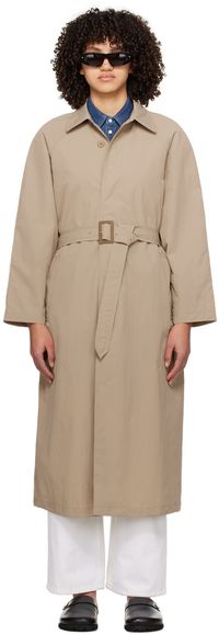 A.P.C. Beige Crinkled Trench Coat