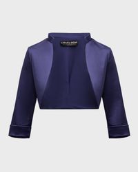 3/4-Sleeve Satin Bolero Shrug