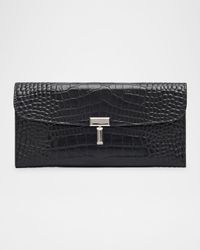 T-Lock Croco-Embossed Leather Wallet