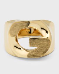 G Chain Signet Ring, Golden