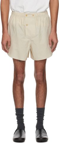 The Row Off-White & Green Nicasio Shorts