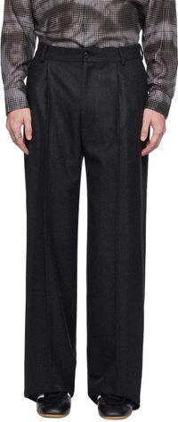 Dries Van Noten Pantalon gris à plis