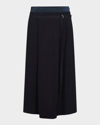 Double-Waist D-Ring Midi Skirt