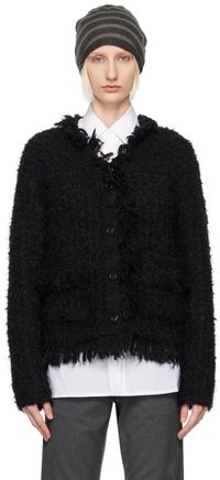 OPEN YY Black Y-Neck Cardigan