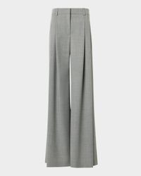 Cassie Pleated Wool Wide-Leg Pants
