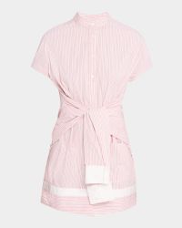 Upside Down Shirt Short-Sleeve Mini Dress