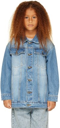 Main Story Enfant | Blouson bleu en denim à effet délavé