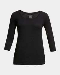 Soft Touch 3/4-Sleeve Scoop-Neck Tee