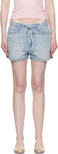 rag & bone Blue Ultra Featherweight Nolan Drawstring Denim Shorts