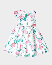 Girl's Floral Blush Ruffled Sleeveless Dress, Size 3T-10