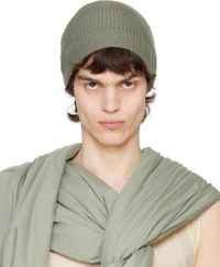 Rick Owens Green Hollywood Ribbed Beanie