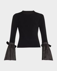 Agata Flared-Sleeve Fitted Knit Top