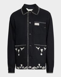 Men's Embroidered Cotton-Blend Worker Jacket