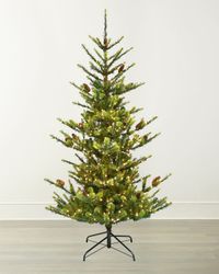 Deluxe Village Mix Pine 6' Slim Pre-Lit Christmas Tree