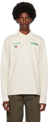 Kijun Grey Embroidered Rugby Polo