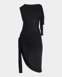 Knotted Sleeveless Silk-Cotton Knit Midi Dress