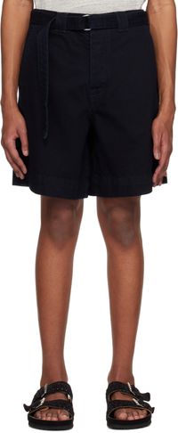 Róhe Black Relaxed Utility Shorts
