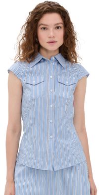 ALIGNE Leyton Stripe Top Blue 0