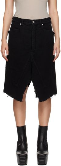 Rick Owens DRKSHDW Black Slivered Midi Skirt