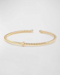 Cablespira Bracelet with Gemstone in 18K Gold, 3mm