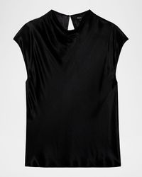 Loretta Satin Cowl-Neck Top
