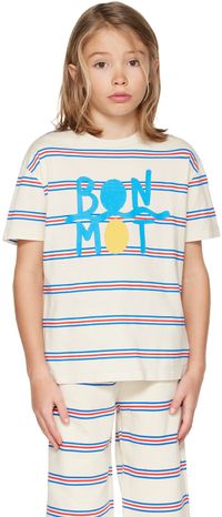 Bonmot Organic Kids Off-White Striped T-Shirt