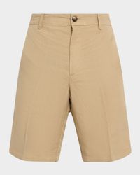 Men's Linen and Silk Flat-Front Bermuda Shorts
