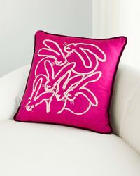 Hand Embroidered Silk Bunny Pillow