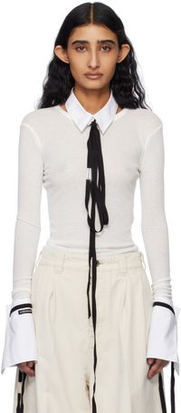 Ann Demeulemeester White Fiene Long Sleeve T-shirt